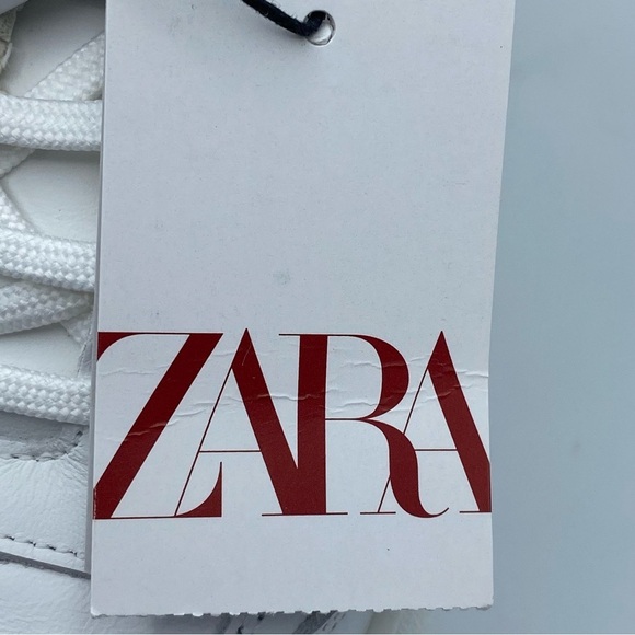 NWT. Zara Women's White Leather Uniform Sneakers. Size 11, 12, 13. - Picture 12 of 15